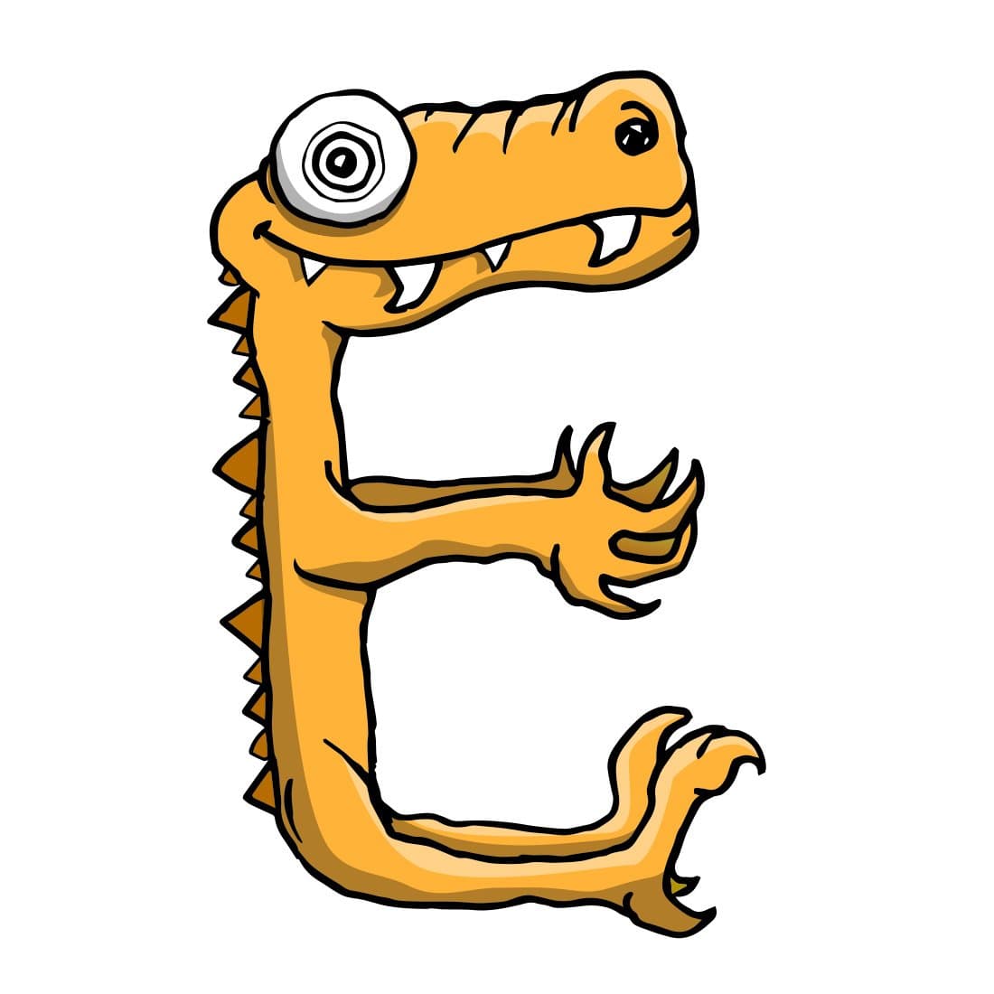 E Monster Letter Wall Art Decal (12 Inch)