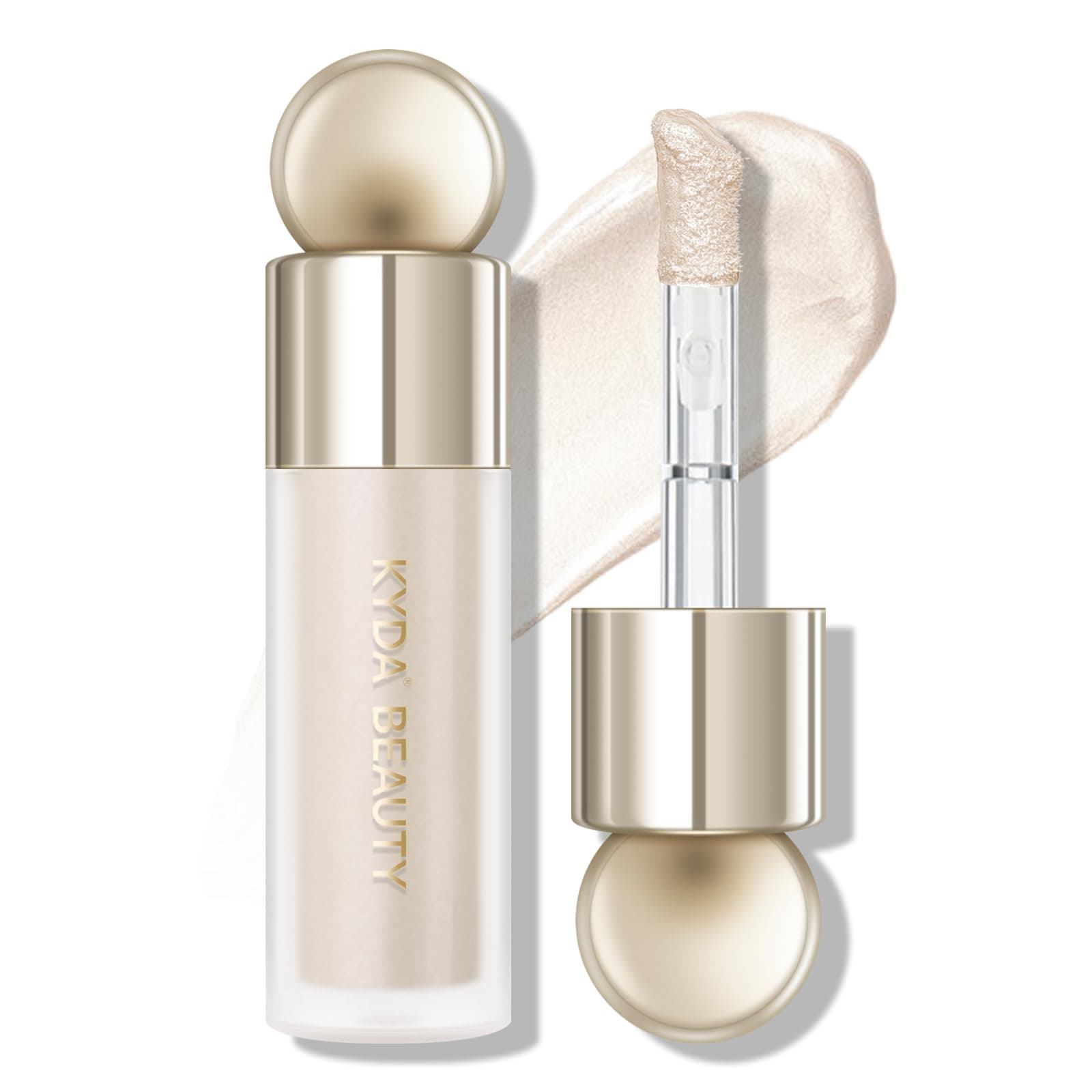 KYDA Liquid Highlighter, Natural Glow Face Illuminator, Multiuse Liquid Glow Filter Makeup, Complexion Booster, Healthy Glowing Skin Look with Buildable Sheer Coverage, Champagne