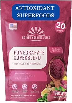 Pomegranate Superblend 100% Freeze Dried Powder Juice, Pomegranate, Avocado, Kale, Beets, Banana, Monk Fruit, No Sugar added.