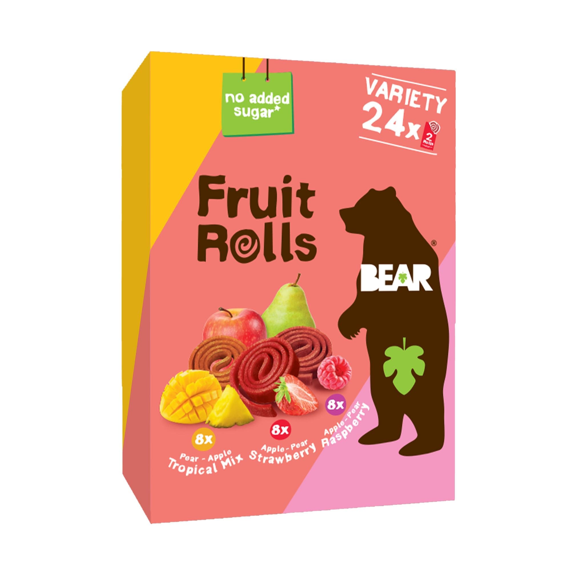 Real Fruit Snack Rolls - Gluten Free, Vegan, and Non-GMO - Variety Pack (Strawberry, Raspberry, Tropical)) – 48 Rolls, Healthy School and Lunch Snacks for Kids and Adults, 0.7 Ounce (Pack of 24)