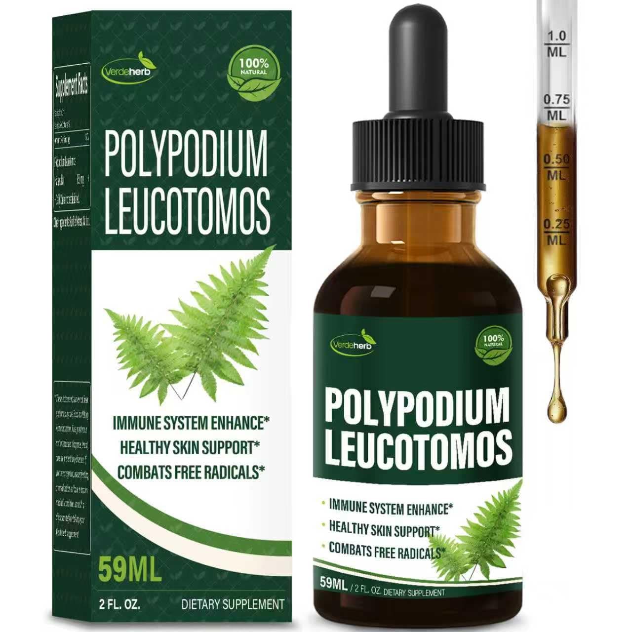 Polypodium leucotomos Immune Support Drops, Herbal Extract Immunity Boost Supplement for Skin Health. Calaguala para Proteger la Piel. 2oz