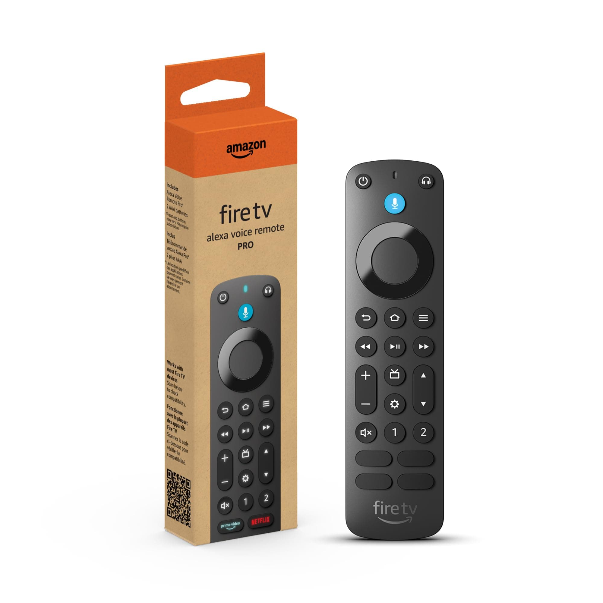 Amazon Fire TV Alexa Voice Remote Pro (newest model) with remote finder, TV controls, and backlit buttons