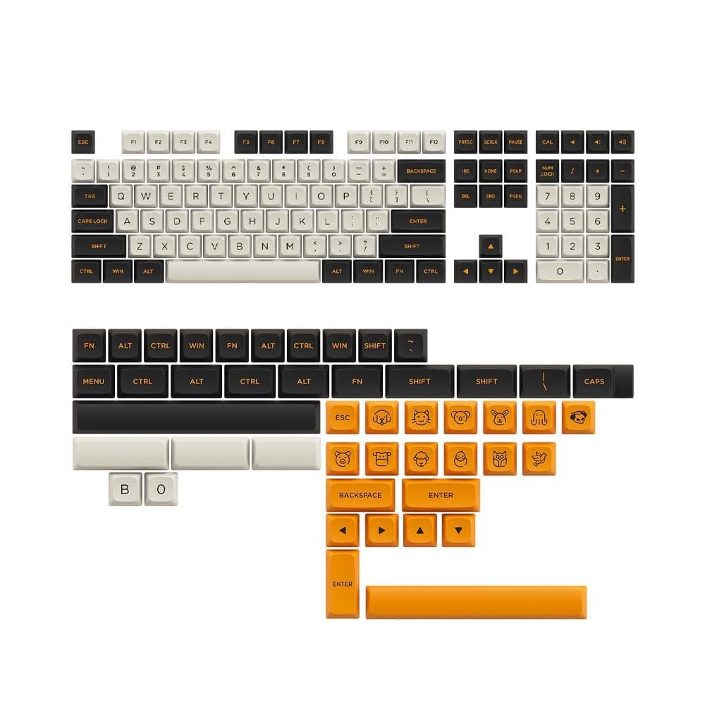 Akko Carbon Retro ASA Low Profile Keycap Set 155 Keys