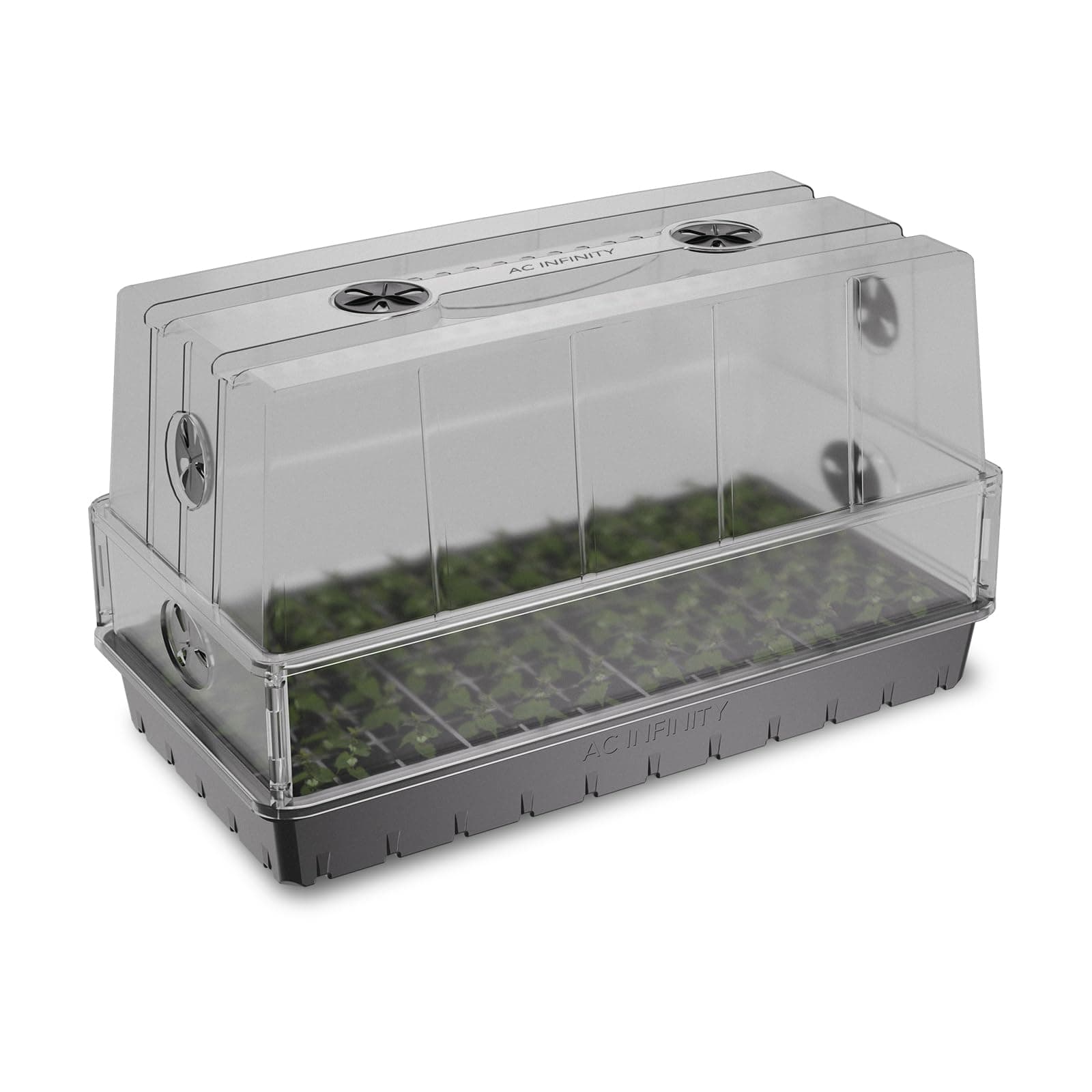 Large Humidity Dome, Heavy-Duty Germination Kit with 3 mm Thickest Clear Dome, Sturdy Drip Tray, 6x12 Cell Seedling Tray, Vented Height Extension Panels, for Seed Starting, Cloning Plants