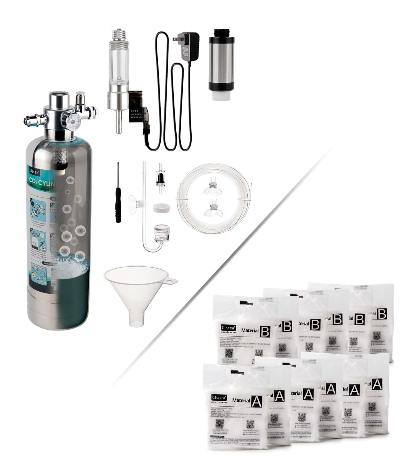 1.3 L Aquarium CO2 System Generator & Raw Materials Citric Acid and Baking Soda