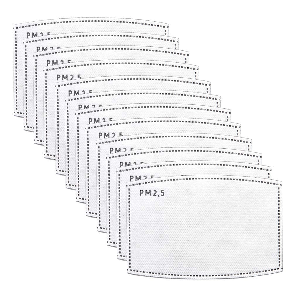 12 PCS PM2.5 Activated Carbon Face Mask Filter for Adults, Replaceable Mouth Respirator Filter to Anti Haze Dustproof Air Pollution Germ