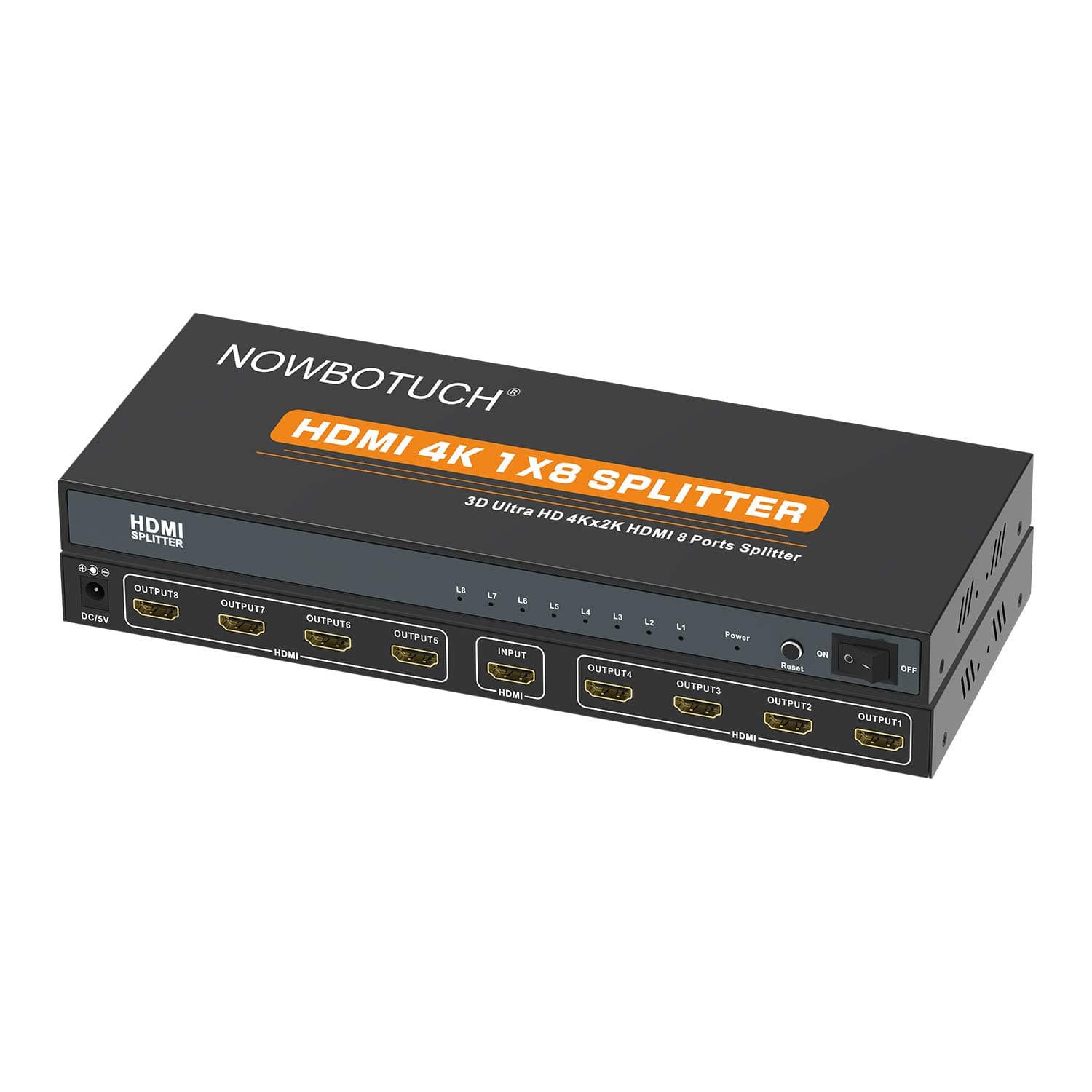 HDMI Splitter - 1 in 8 Out Display Switch With Duplicate/Mirror Function, Ver 1.4 Certified for Full HD 1080P High Resolution 3D Support