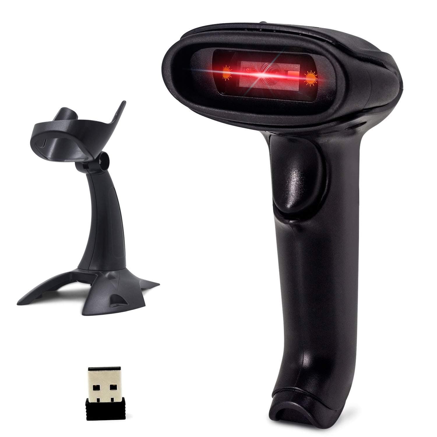 – Alacrity 2D QR Wireless Barcode Scanner with Stand, 2.4GHz Wireless & Wired USB Hands Free Barcode Reader for Industry, Retail, Logistics, Warehouses, 2040DA.
