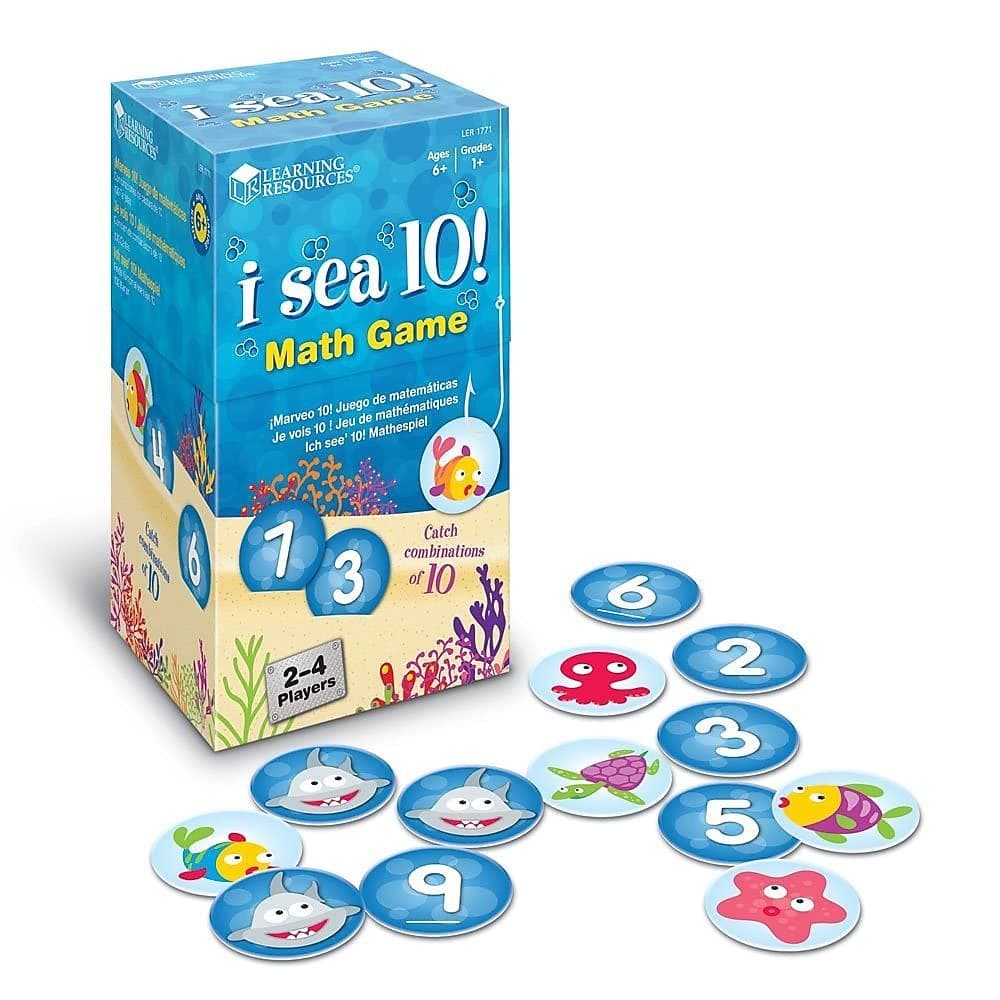 Learning Resources I Sea 10! Game, Math Games, Addition and Subtraction, Homeschool & Classroom Math Games, Educational, Includes 100 Cards, Ages 6+
