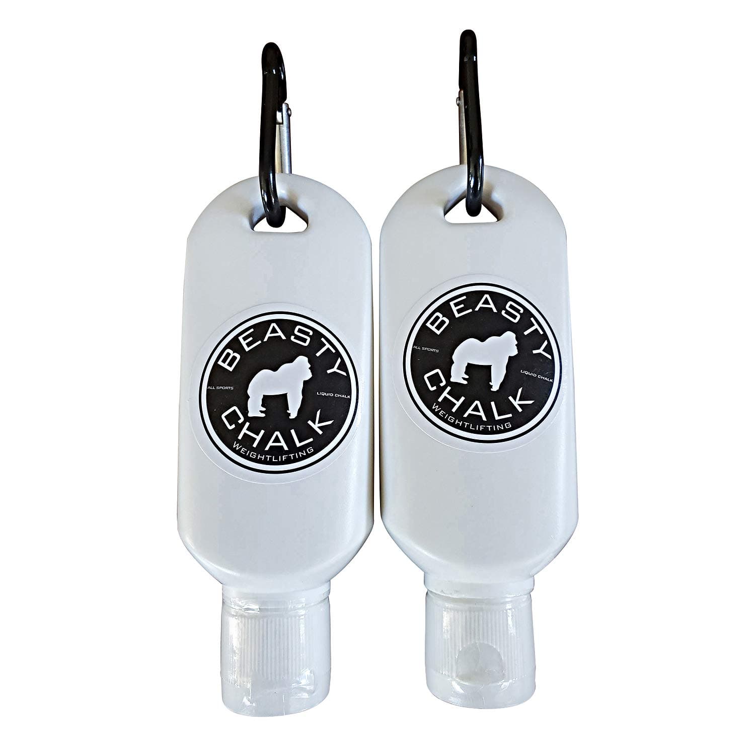 Liquid Chalk Combo Pack – 2-Pack (60ml Each) Grip Enhancer with Carabiners for Weightlifting, Climbing, Gymnastics & More – Long-Lasting, No-Mess, Fast-Drying Formula