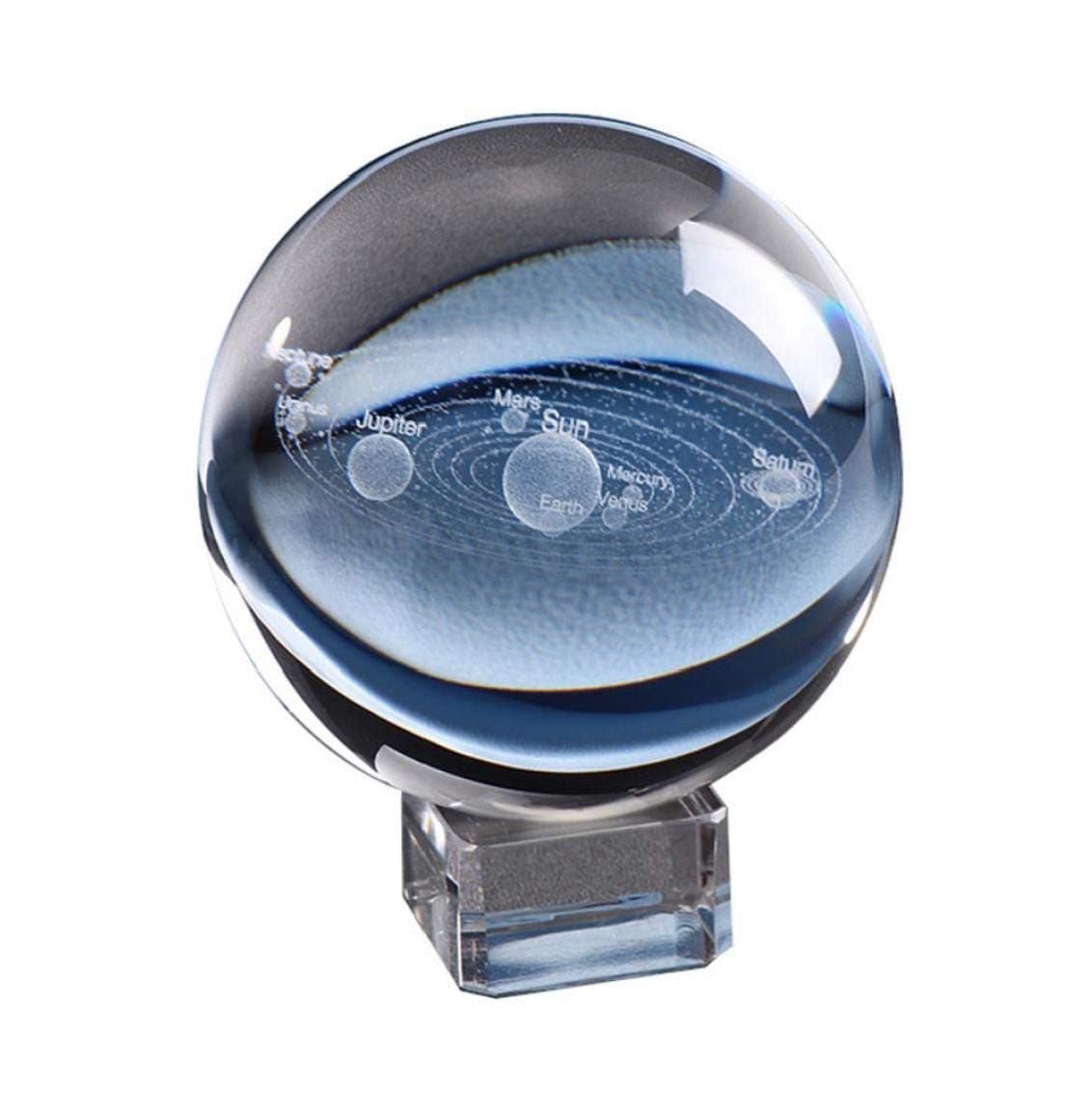 3d Solar System Crystal Ball Engraved Solar System Miniature Planets Model Glass Globe Balls Home Decor