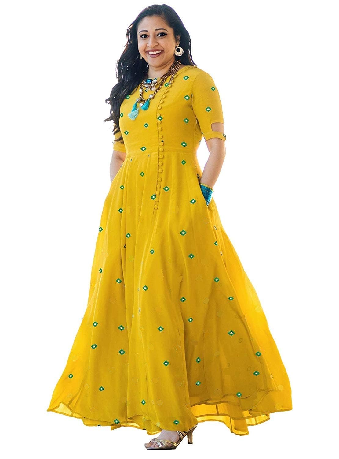 Asha Print Women's Rayon Anarkali Kurta