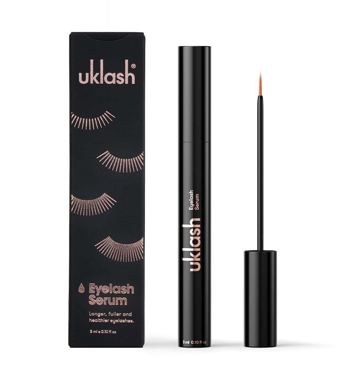 UKLASH Eyelash Growth Serum For Longer & Fuller Lashes - 3ml. Clinically Proven Formula for Naturally Longer Lashes and Extensions. Vegan & Cruelty-Free