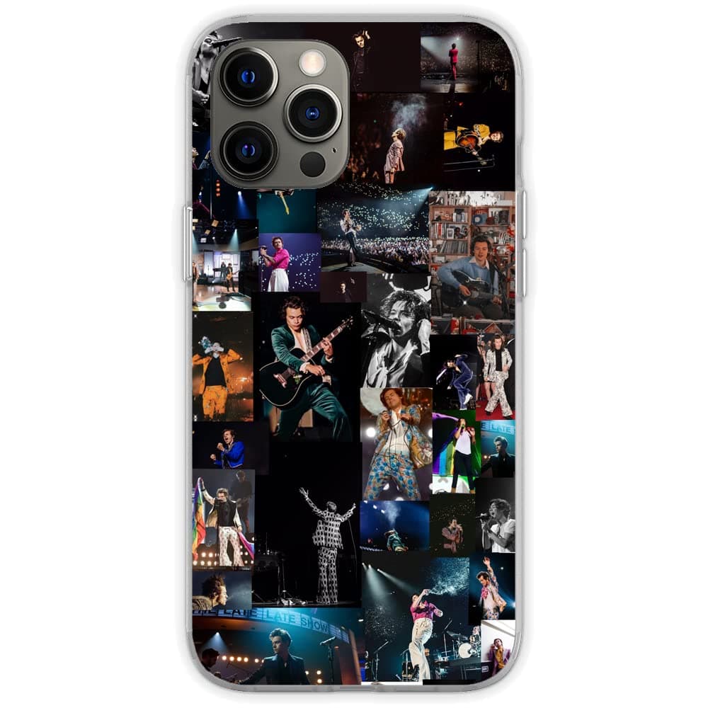 Classic One Music Harry Collage Phone Case Compatible with iPhone 11 Direction in Stage Band Styles Print Transparent TPU Soft Silicone Shockproof Phone Cover Case