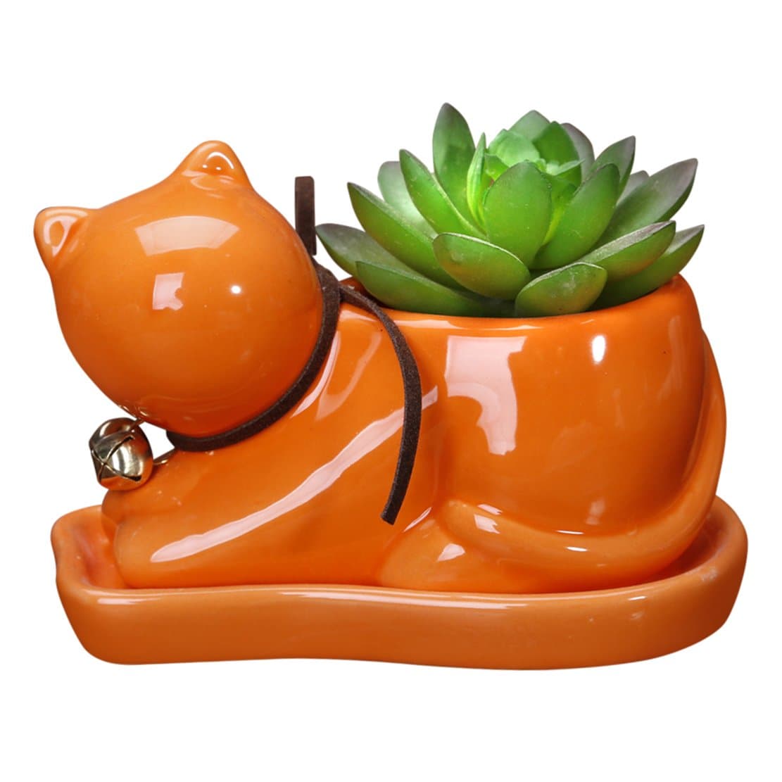 Cat Mini Flower Pot Succulent Planter (Orange)
