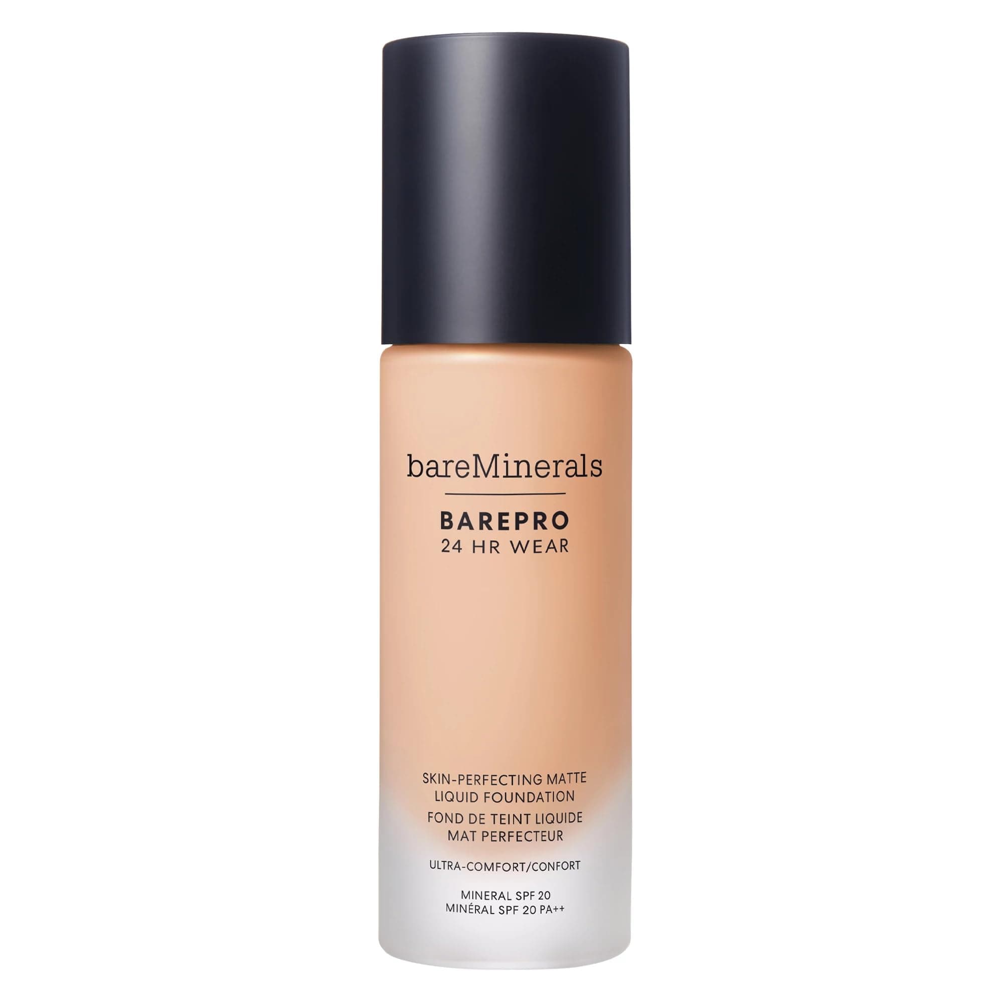 Barepro Performance Wear Liquid Foundation SPF 20, Breathable Makeup for Face, Full Coverage, 24HR Wear, Natural Matte Finish, Vegan