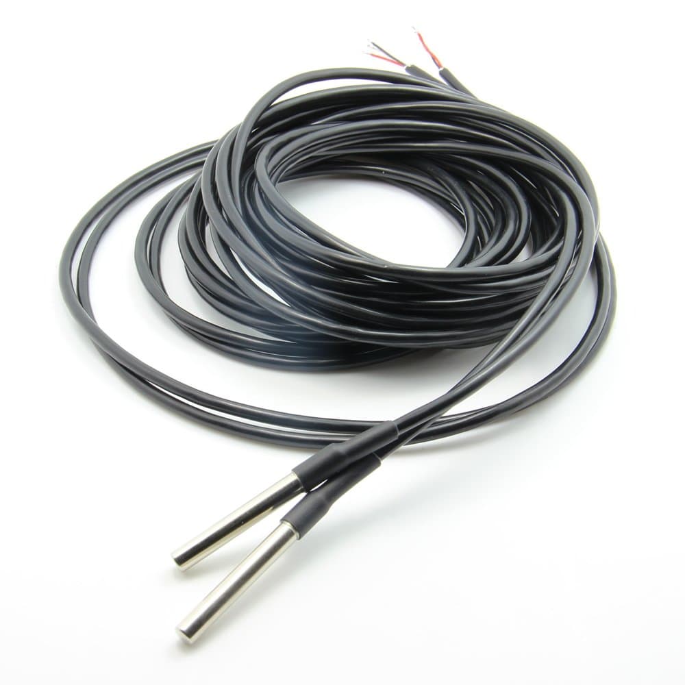 Twinklefilter 2pcs 196.9"（5m）IP65 Waterproof Digital Thermal Probe Temperature Sensor DS18B20 for Rasberry Pi or Arduino