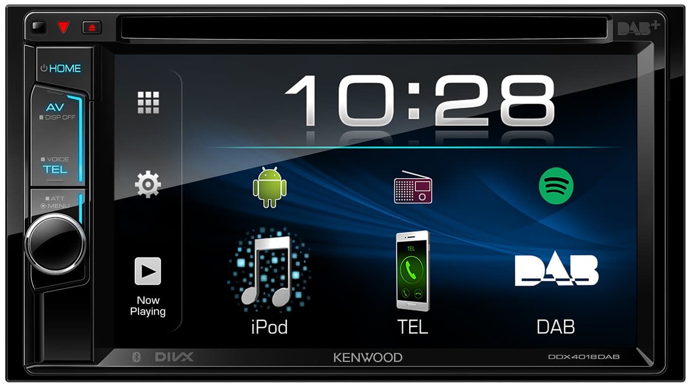 Kenwood DDX4018DAB Touch Screen Stereo CD DVD Bluetooth Spotify DAB Tuner, 6.2 Inches