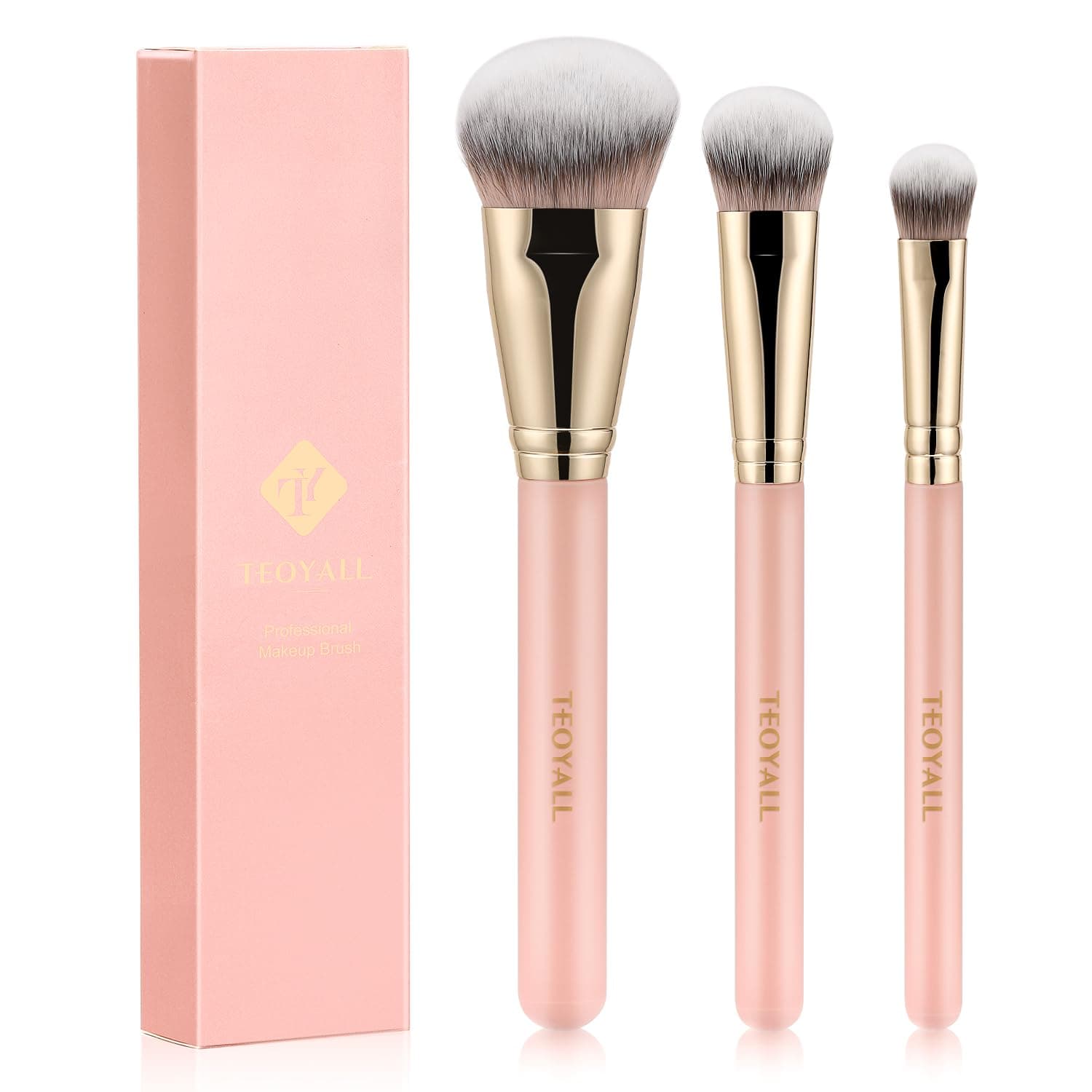 Flat Angled Brushes, Flawless Foundation Brush Under Eye Concealer Brush Bronzer Brush with Liquid Cream Powder