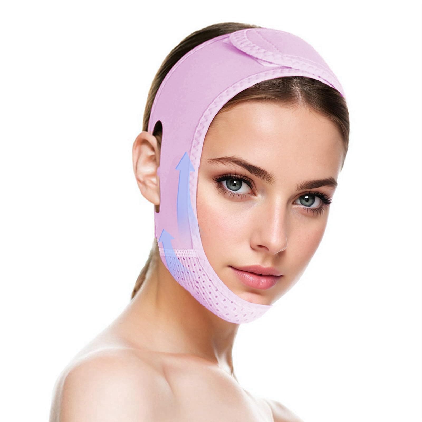 V Line Lifting Mask Chin strap for sleeping, V Line Lifting Mask for Women,Jaw Exerciser，Medium,Pink