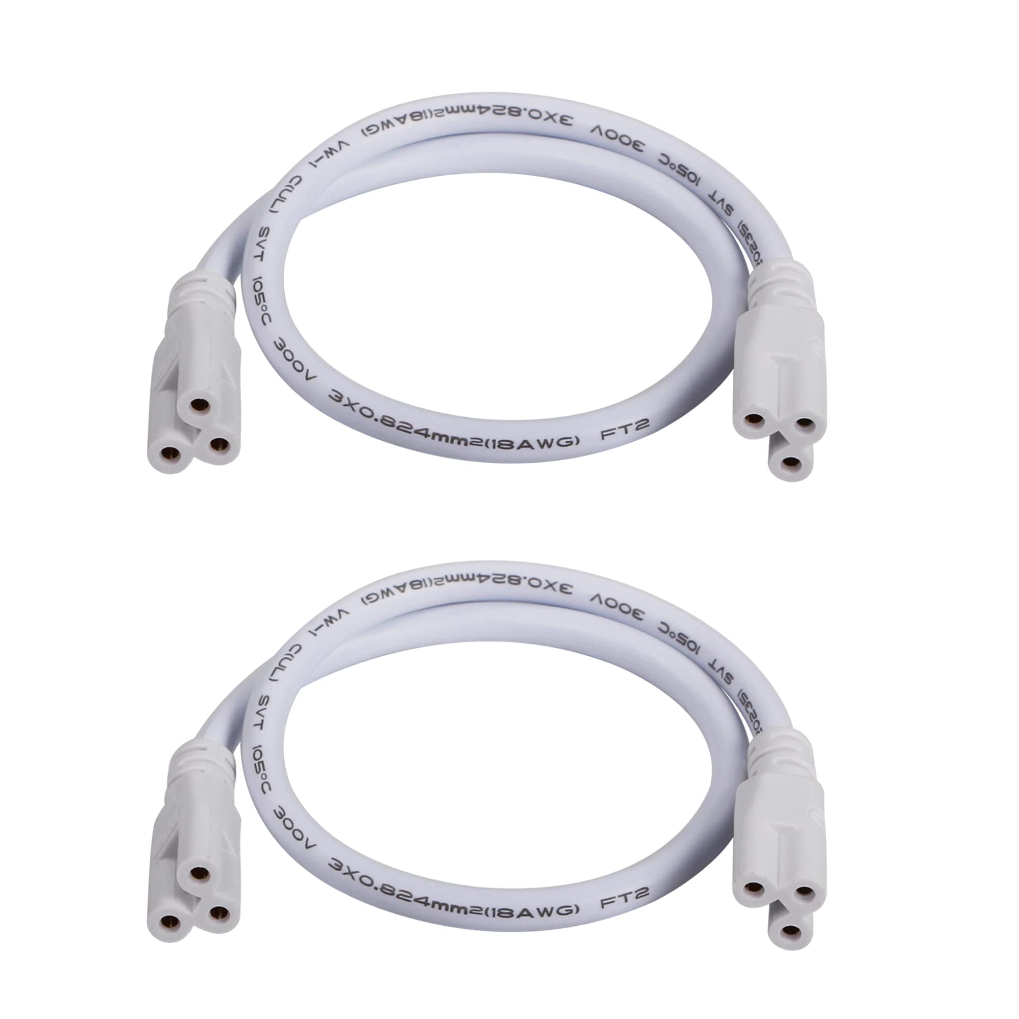 SinLoon UL-LP Certification T5 T8 LED Lamp Connecting Wire Ceiling Lights Daylight LED Integrated Tube Cable Linkable Cords for LED Tube Lamp Holder Socket Fittings with Cables(16IN/0.4M,2-Pack)