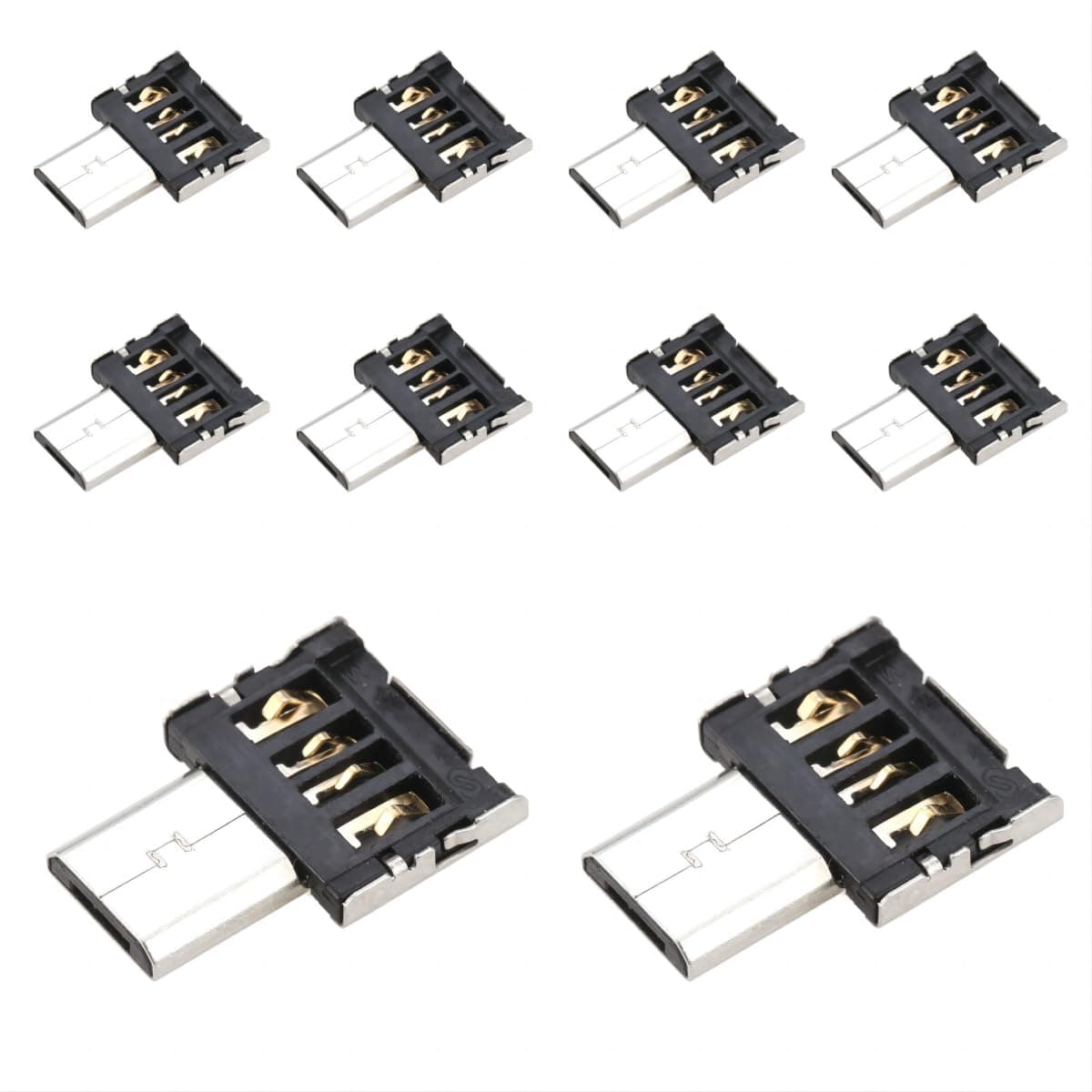 Ultra Mini DM Micro USB 5pin OTG Adapter Connector for Cell Phone Tablet & USB Cable & Flash Disk - 10pcs