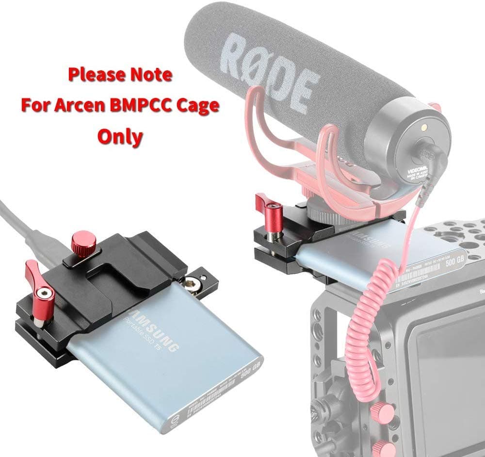 Arcen SSD Mount Bracket SSD Holder for Samsung T5 SSD, Compatible with Arcen Cage for BMPCC 4K & 6K
