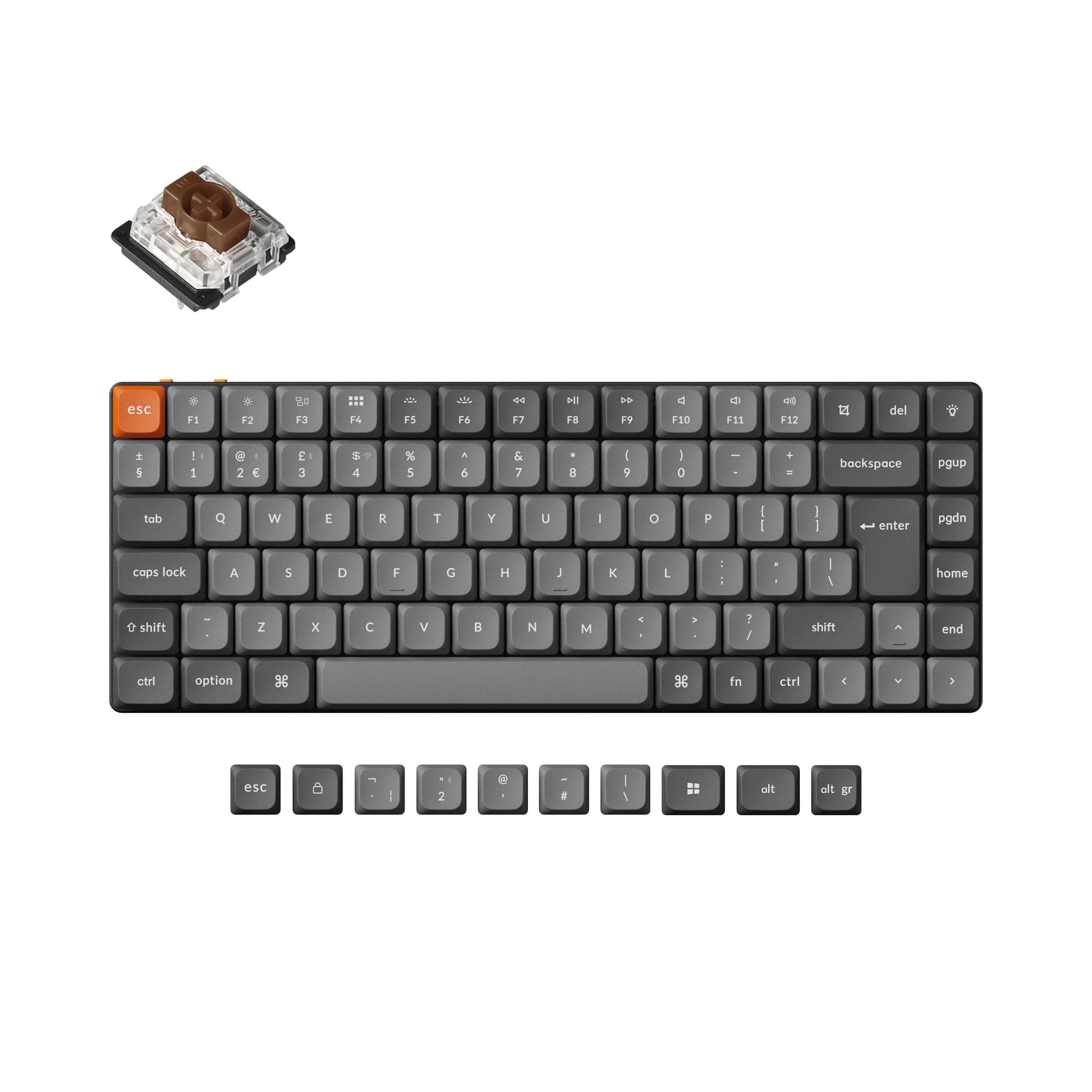 K3 Max Ultra-Slim Wireless Mechanical Keyboard, QMK/VIA Programmable Bluetooth 5.1/2.4 GHz/Wired with RGB Backlight Hot-swap Low Profile Gateron Brown Switch for Mac Win Linux - UK Layout