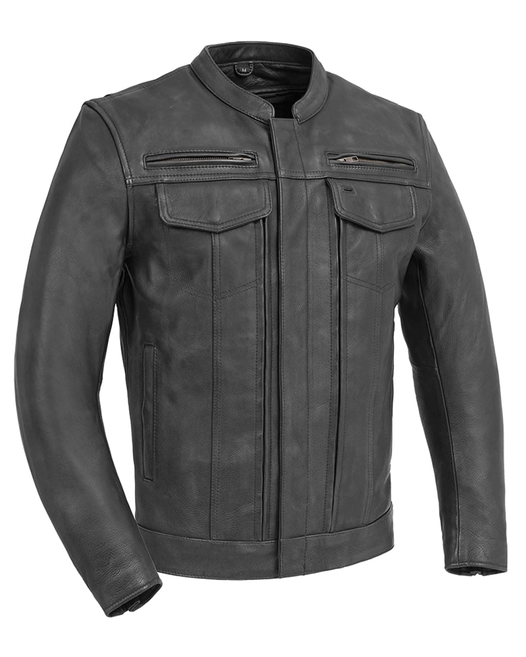 First Mfg Co Men's Raider Leather Motorcycle Jacket (pack of 1)