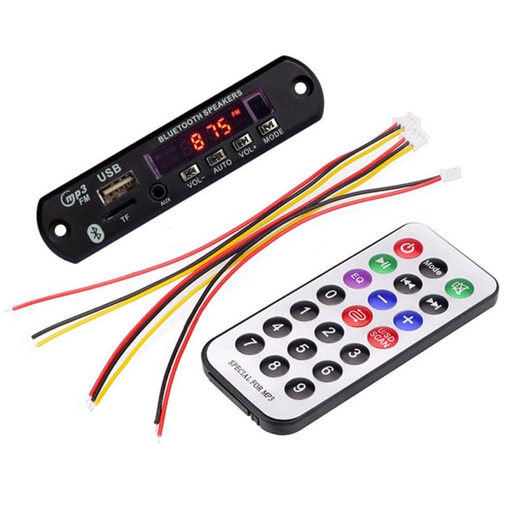 Bluetooth MP3 Decoding Board Module,ABCmall Auto Car USB MP3 WMA FM AUX Decoder Board, Support FM Radio USB TF AUX Remote Display,7-12V Digital LED MP3 Player Accessories