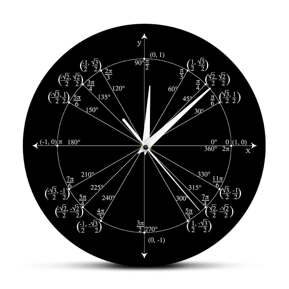 The Geeky Days Unit Circle Math Teacher Gift Wall Clock, 12'' Math Clock Novelty Geek Unique Wall Clock Engineer Student Calculus Math Nerd Gifts for Math Lovers Math Teachers Math Decoration for Home