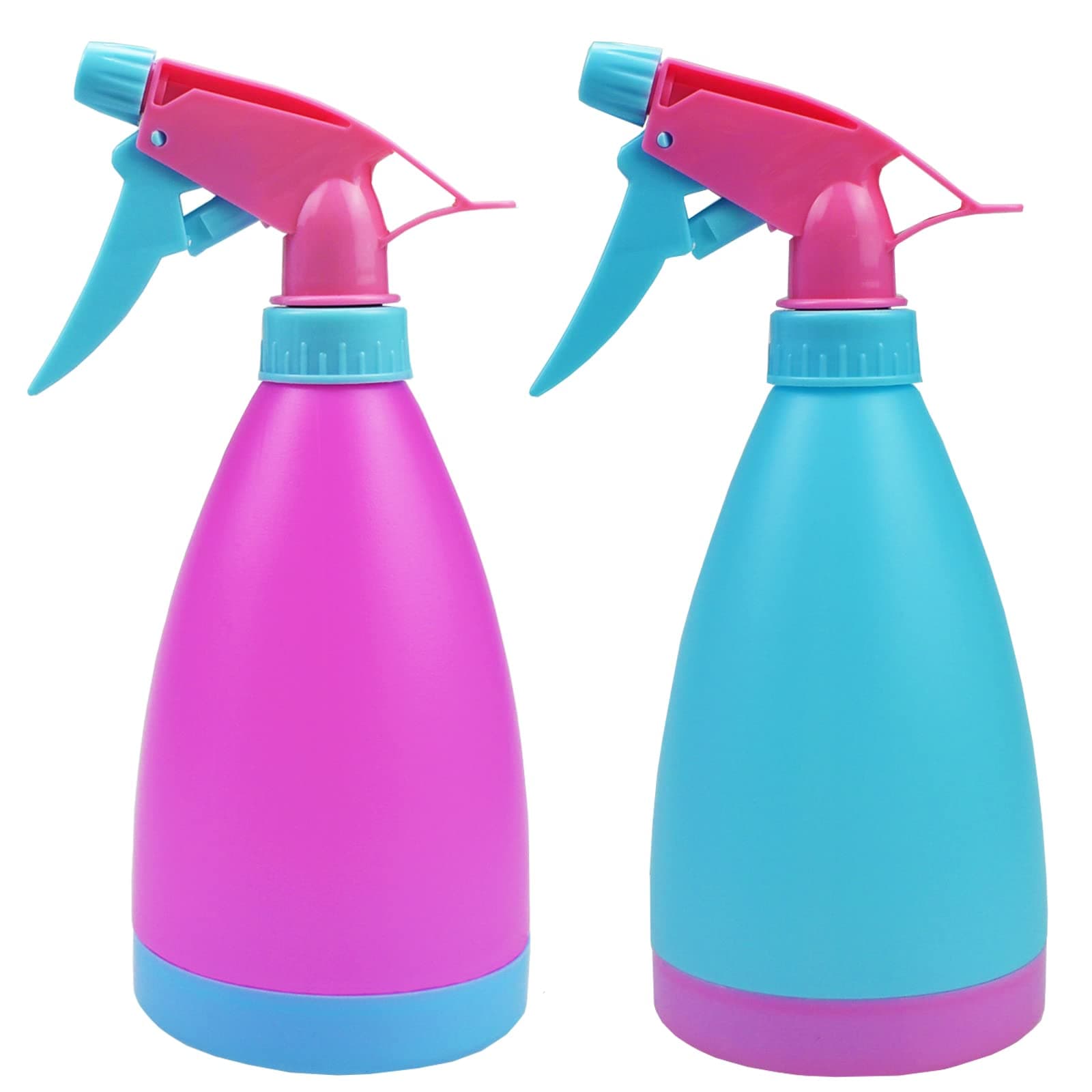 500ML Mist Spray Bottles 2 Pack Refillable Sprayer Leak Proof Trigger Spraying Bottle with Mist Stream for Cleaning, Gardening