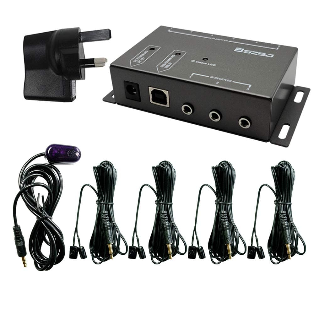 IR Repeater, Infrared Remote Control Extender Kit BD108, Four Double Headed IR Emitters
