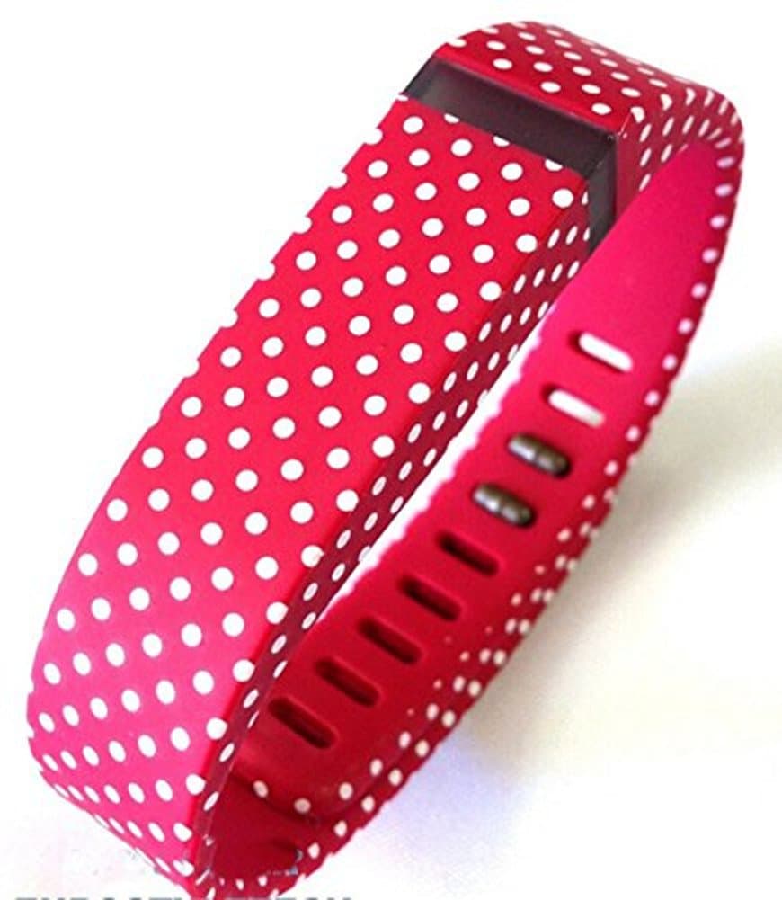 1pc FicBox Small S Black with White Dots Spots Replacement Band With Clasp for Fitbit FLEX Only /No tracker/ Wireless Activity Bracelet Sport Wristband Fit Bit Flex Bracelet Sport Arm Band Armband Red