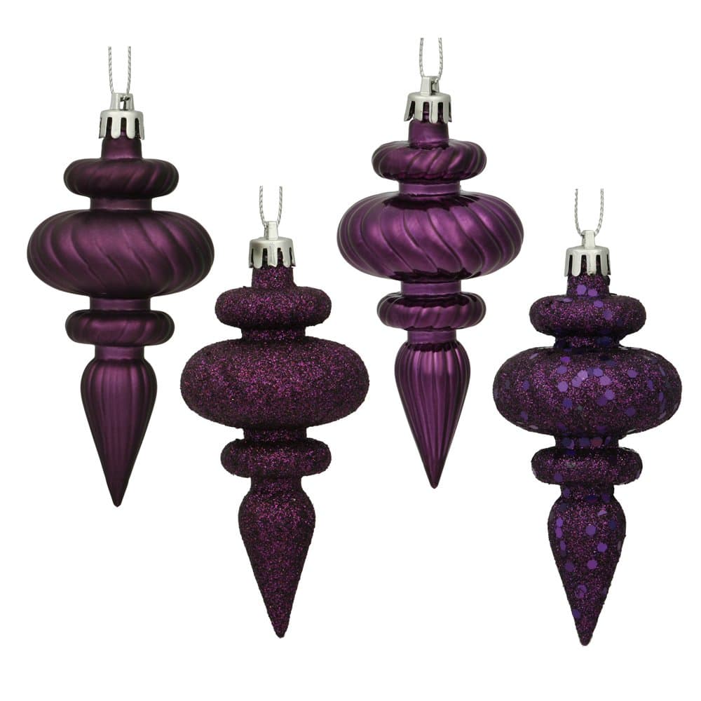 Vickerman 4" Plum Finial 4 Finish 8 per Box