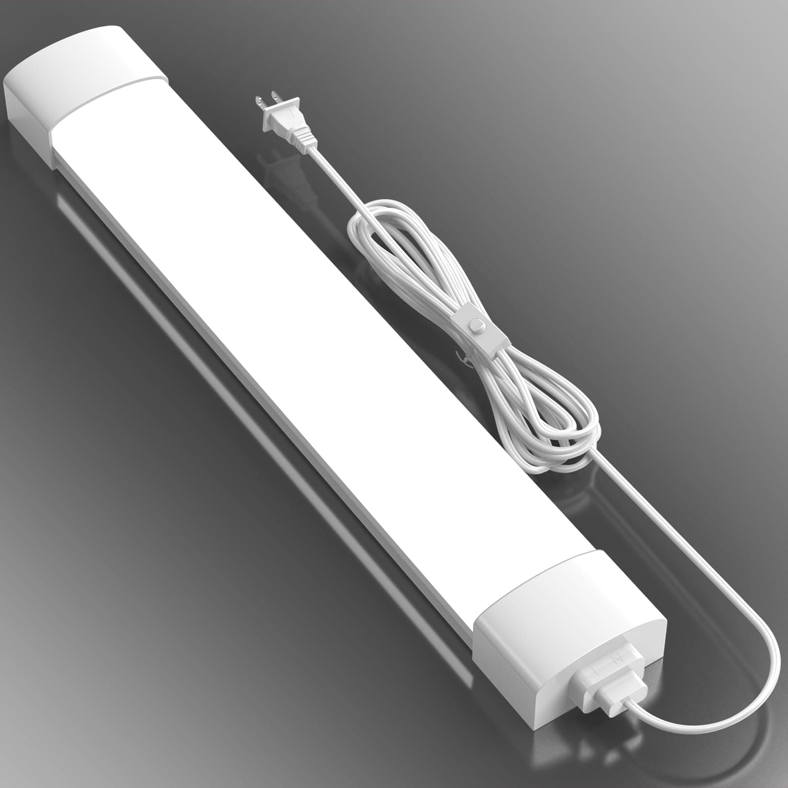 Airand LED Ceiling Light Fixture with Plug 5000k, Triproof LED Tube Light 16W Linkable Closet Lights for Workbench Kitchen Basement Garage Corridor Bathroom Office Overhead Lighting with Plug in Cord