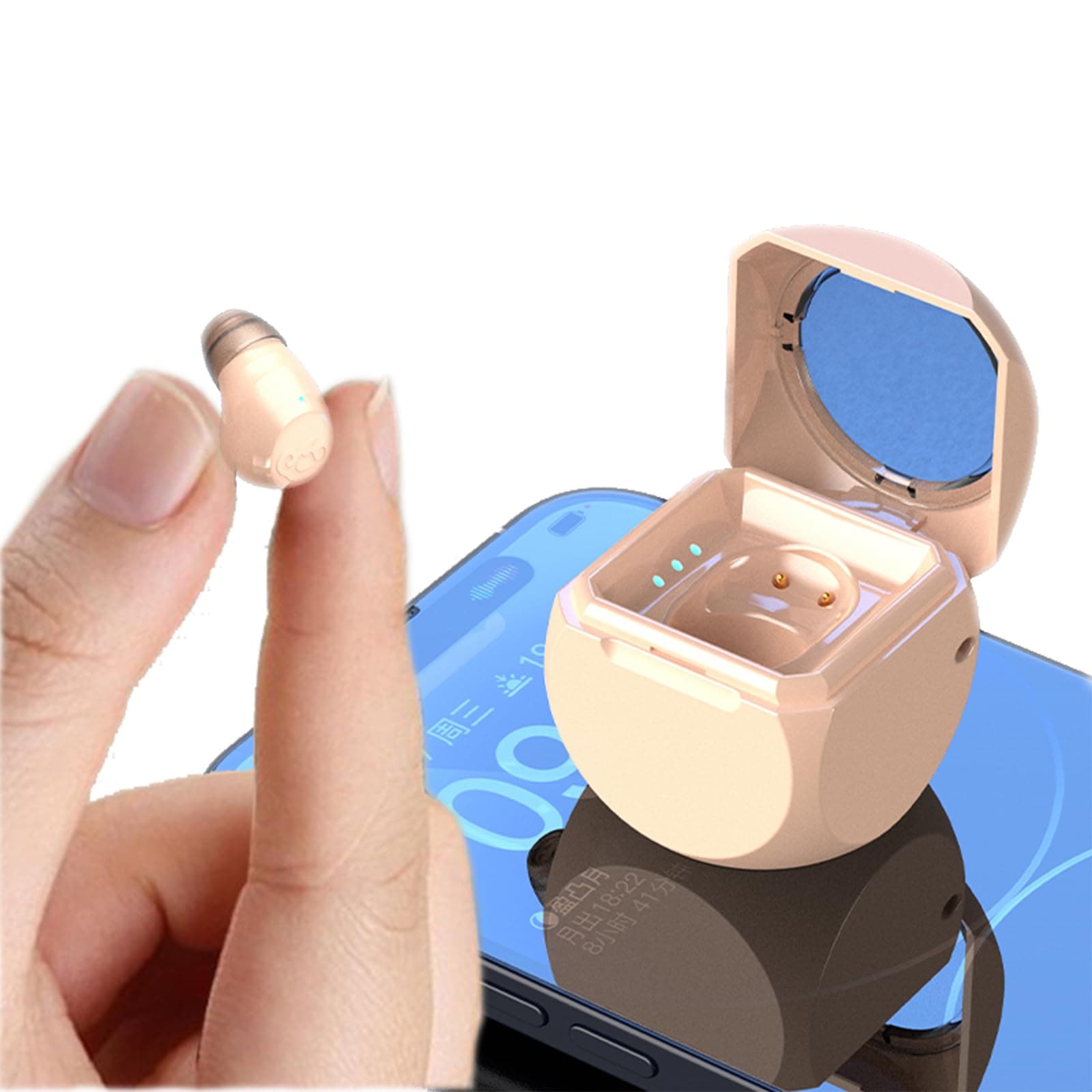 Xmenha Small Mini Invisible Earbuds Bluetooth Earbud Wireless Smallest Micro Ear Bud Tiny Discreet Earbuds for Small Ears Ear Canals Mini Invisible Ear Buds Invisible Discreet Headphones