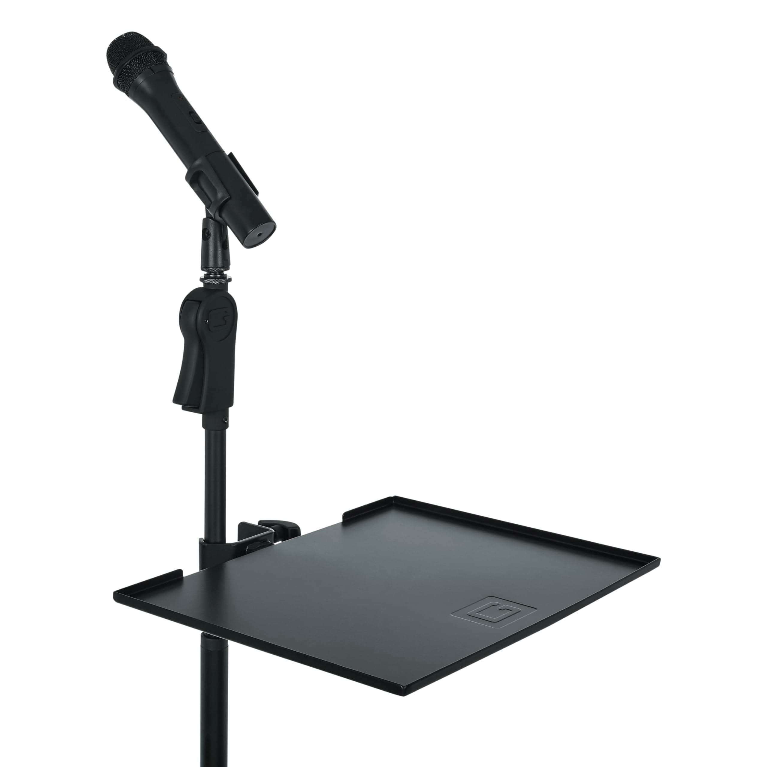 Gator Frameworkscases Microphone Stand Clamp-On Utility Shelf 15" X 11" Surface Area With 10 Pound Weight Capacity, Black, 11" X 15" (Gfw-Shelf1115)