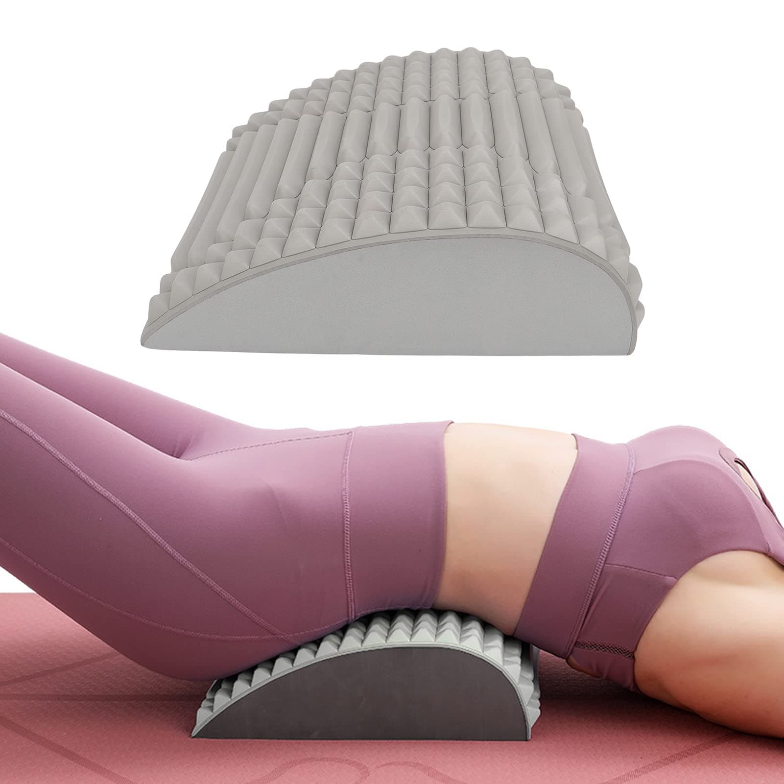 Back Neck Stretcher for Lower Back Pain Relief, Lower Back Cracker and Spine Stretcher, Decompression Lumbar Stretcher Device - Back Stretcher for Posture (Grey)