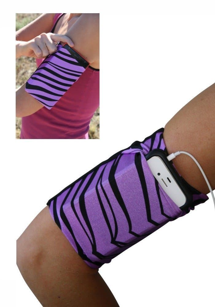 Purple Zebra Cell Phone Armband