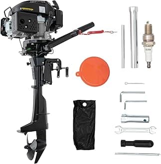 Cbhfmljd Hangkai 2 Stroke 3.5 HP Outboard Motor, Heavy Duty Outboard Boat Mot...