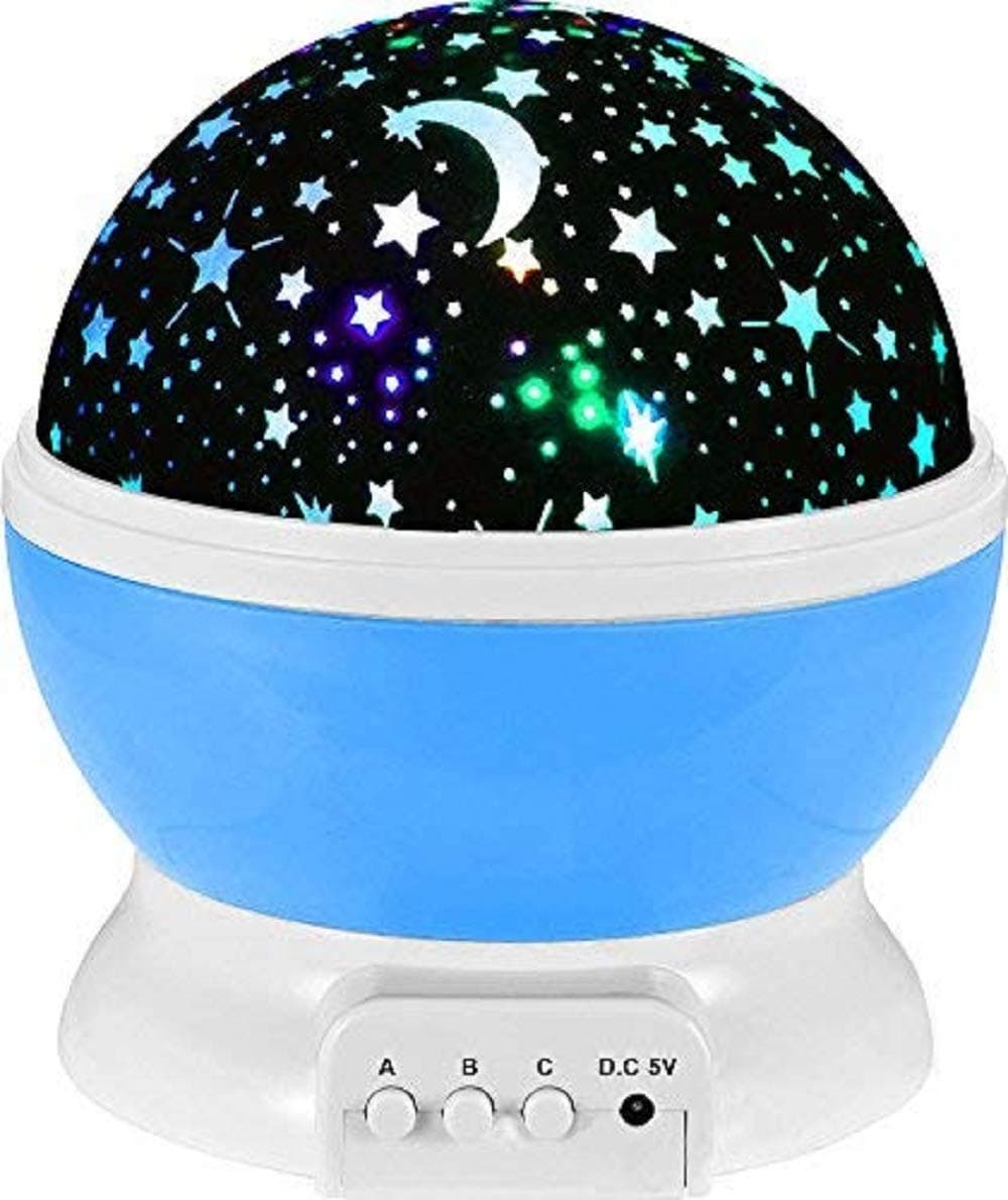 GOSFRID with GF LOGO Plastic Night Light Lamp Projector, Star Light Rotating Projector, Star Projector Lamp With Colors And 360 Degree Moon Star Projection With Usb Cable,Lamp For Kids Room, Multi