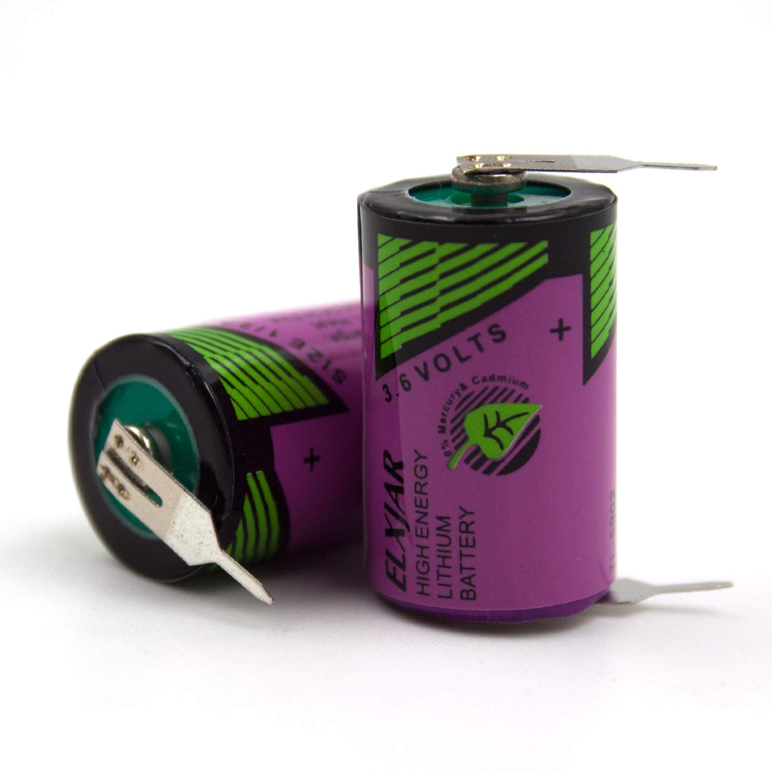 (2-Pack) TL-5902/T 3.6V 1/2AA Lithium Thionyl Chloride Battery Replacement for Tadiran TL-5902/T T Terminal - iXtra Series, 1.2Ah Capacity