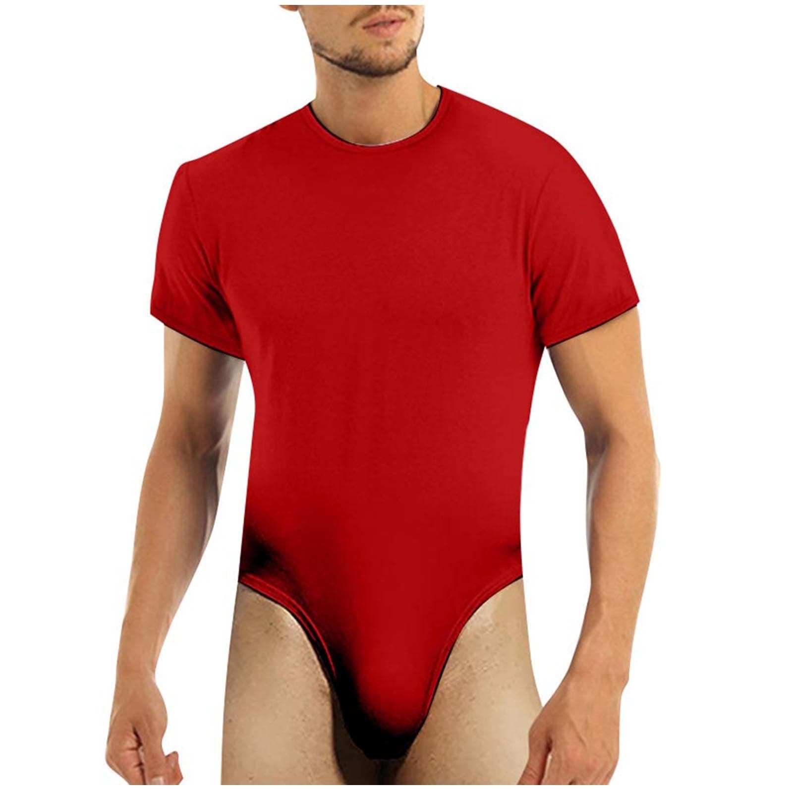 Men Onesie Men's Short Sleeved Romper Pajamas Basic