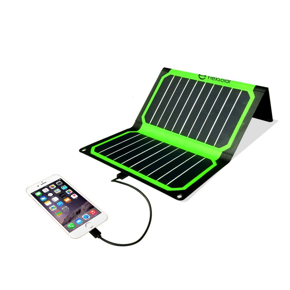FlexSolar 16W Foldable Solar Charger Panel Portable Solar Power Charger with USB Port Green