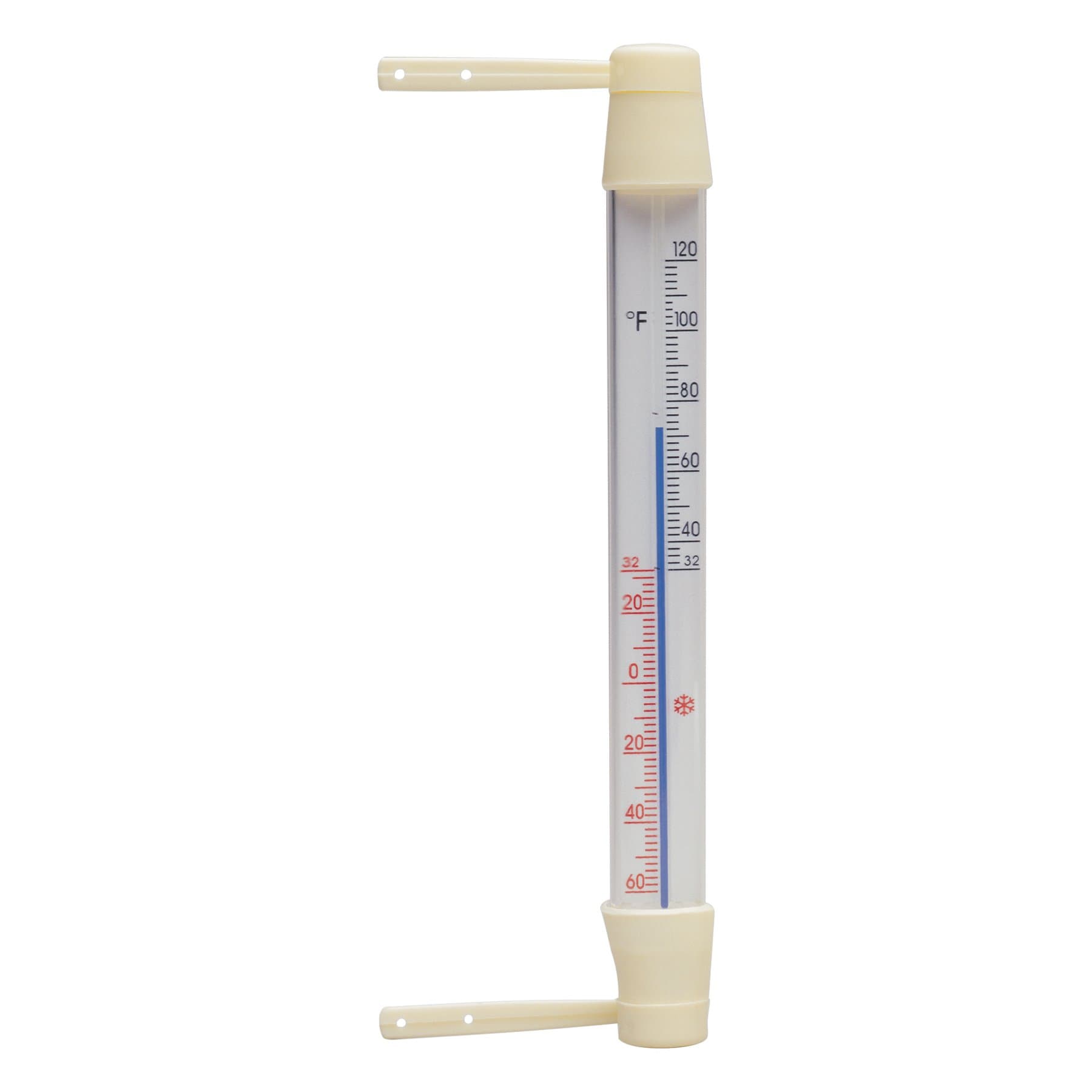 Outdoor Window Frame Thermometer 8 inch Tall White Plastic
