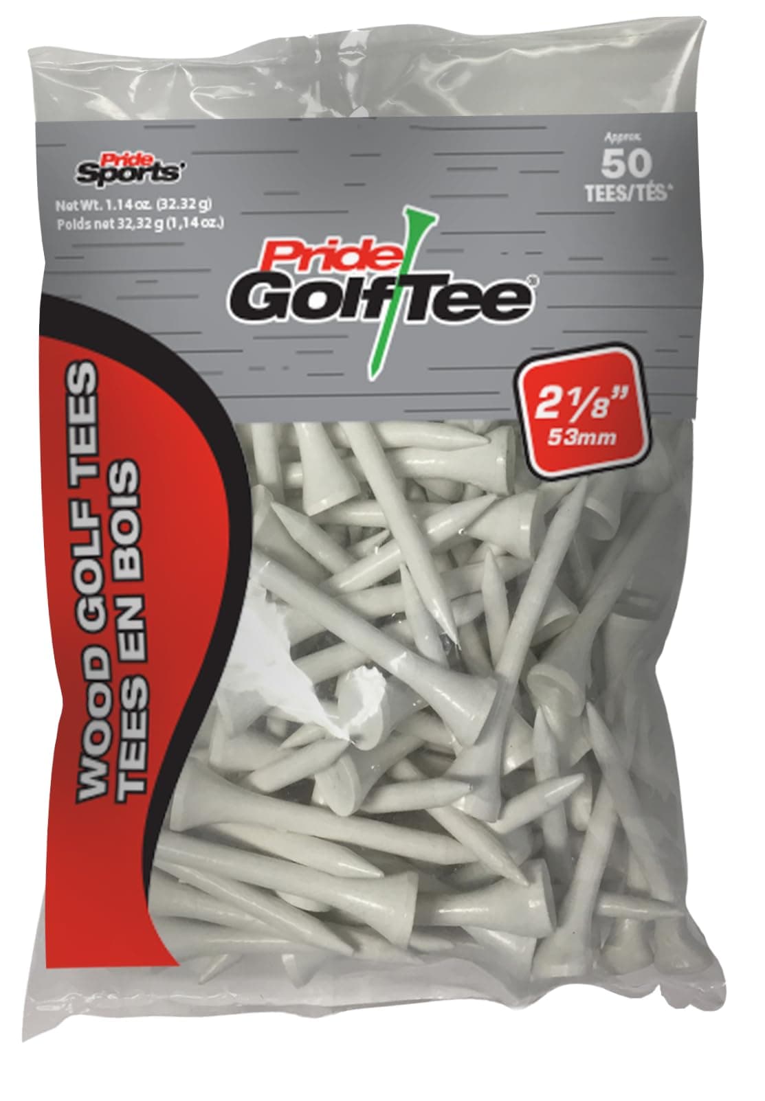 Pride Golf Tee - 2-1/8 inch Deluxe Tee - 50 Count Bag