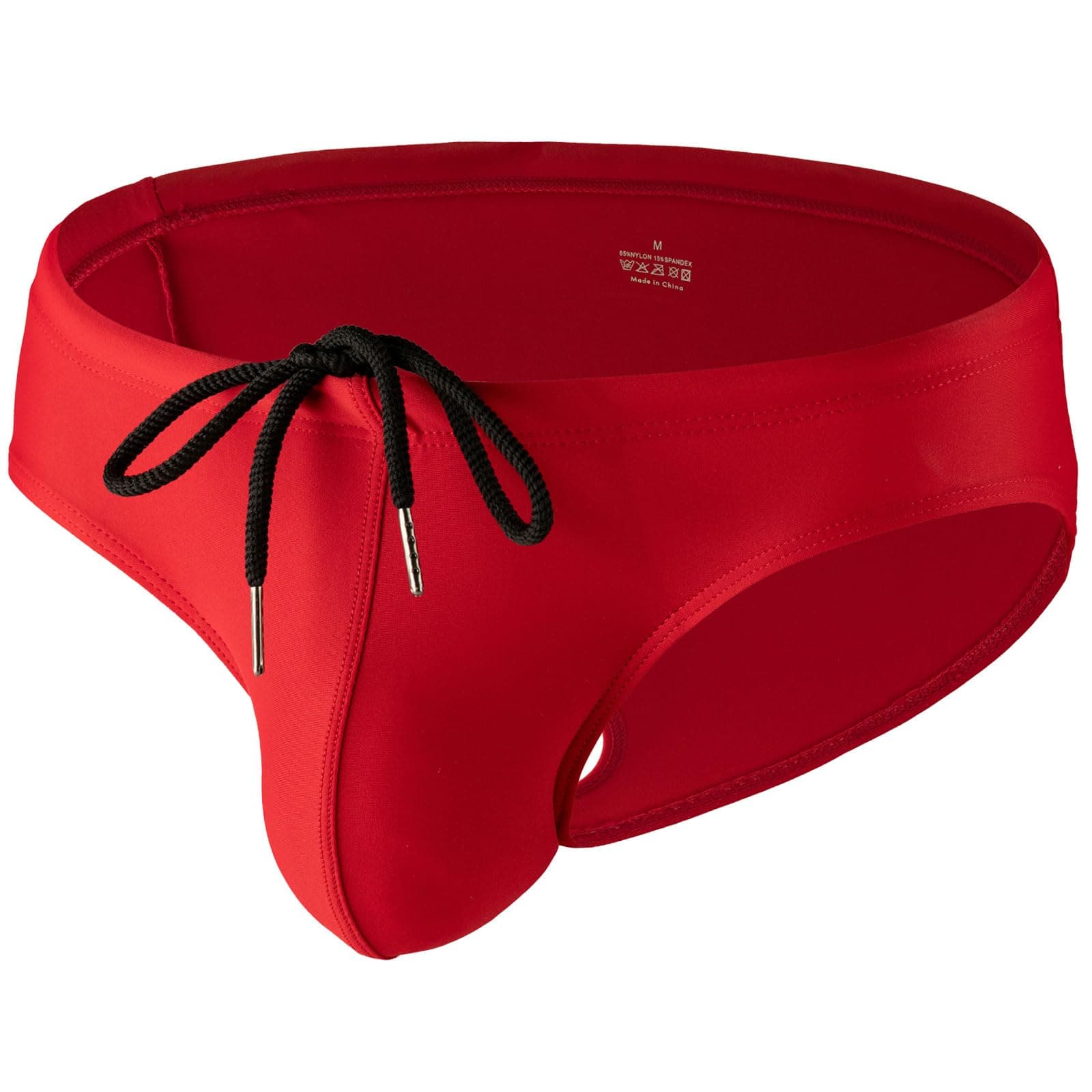 Mens Solid Swim Briefs Drawstring Bikini Sport Swimsuit