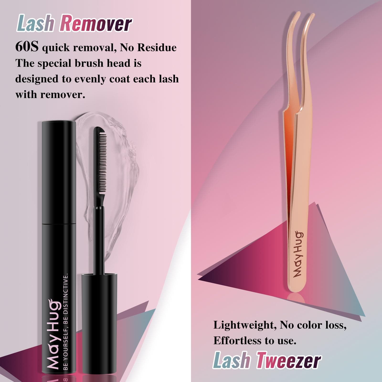 DIY Lash Extension Kit Mayhug 144 Pcs, 3D Lash Clusters 12-18/D Curl with 10ml Bond and Seal Waterproof, 5ml Lash Remover, Lash Tweezers for Beginner Eyelash Extensions at Home (Prism Kit)