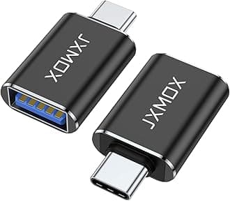 USB C to USB Adapter [2-Pack], Thunderbolt 4 to USB 3.0 OTG Converter Compatible MacBook Pro,Mac Book,iPad,Chromebook,Pixelbook,Microsoft Surface Go,Galaxy S20 S21 S22 S23,Note 8 9,Pixel 5 6 (Black)